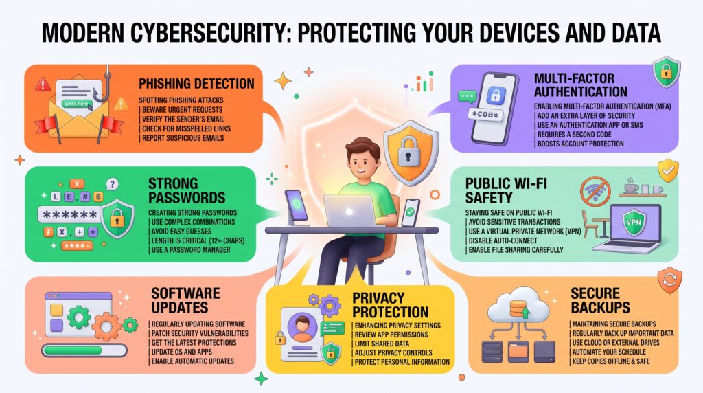 Everyday cybersecurity tips for protecting accounts devices and personal information