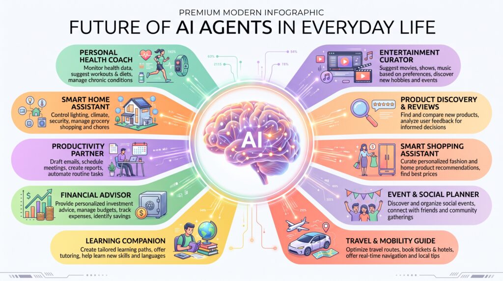 Future of AI Agents transforming healthcare business education cybersecurity and daily life