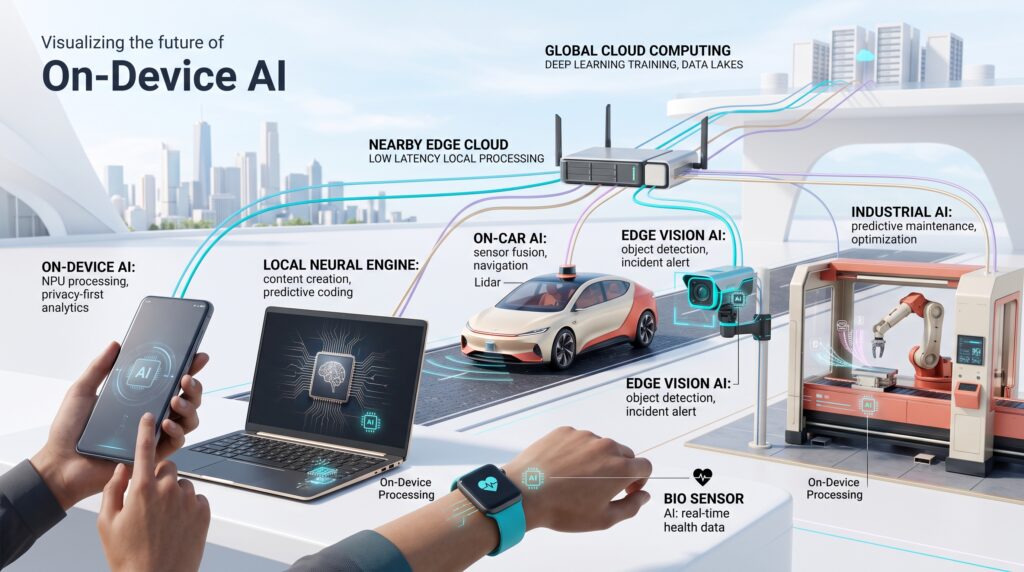 Future of On-Device AI across smartphones edge and cloud