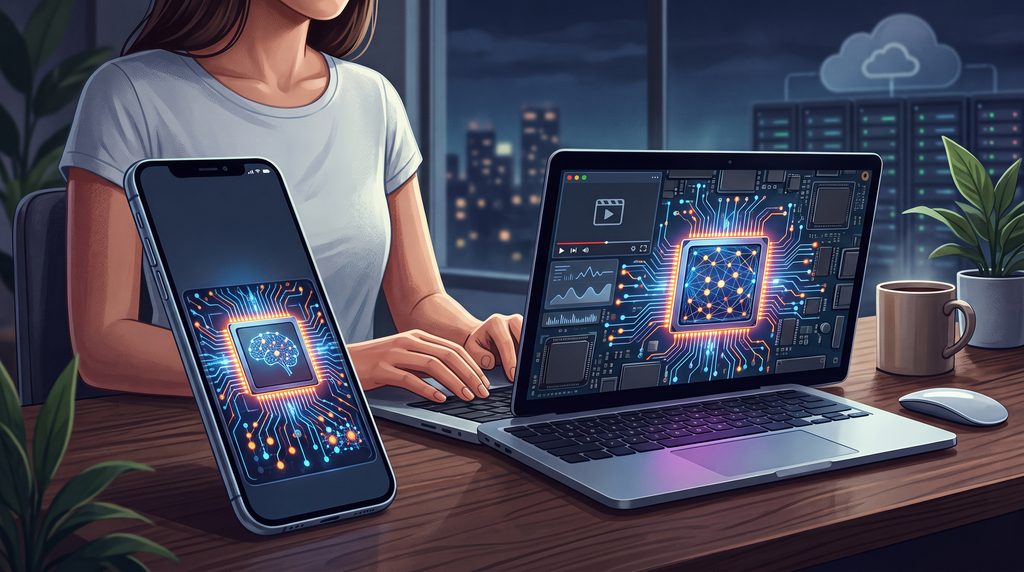 On-device AI processing in smartphones and laptops