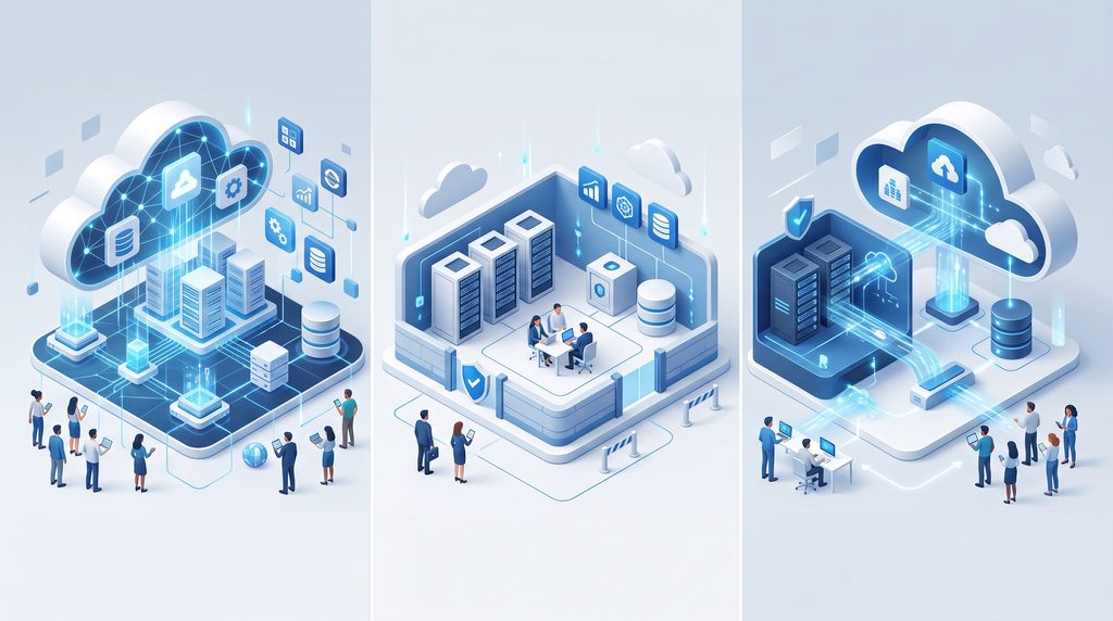 Public, private, and hybrid cloud computing models