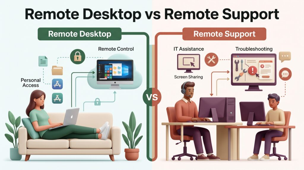 Remote Desktop vs Remote Support