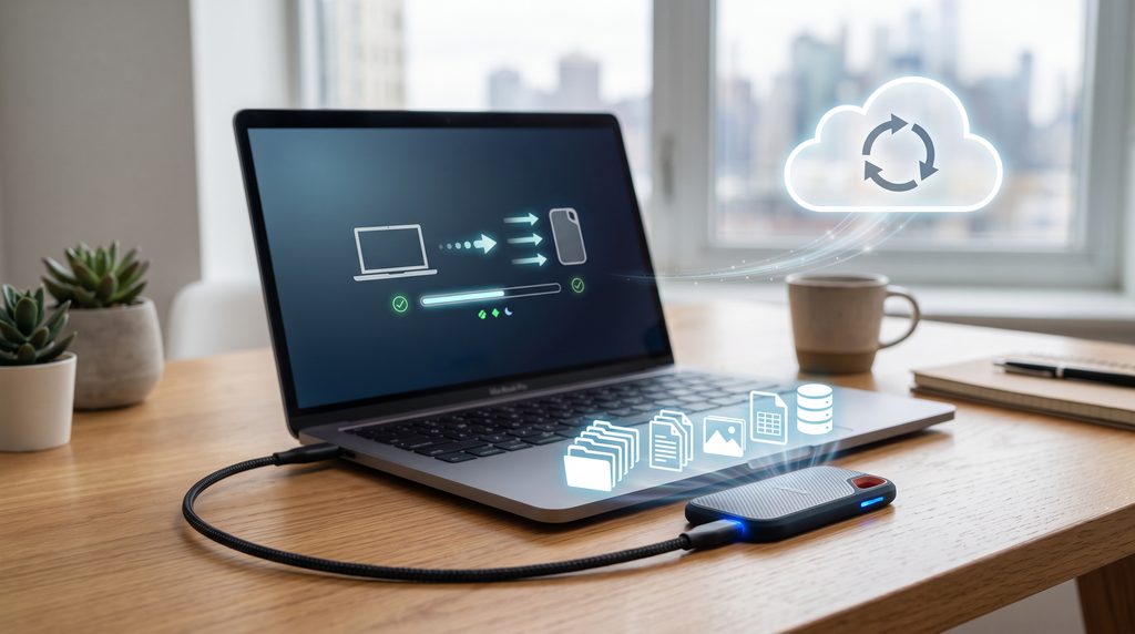 Cloud and external SSD backup strategy